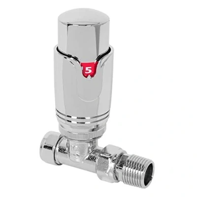 Image of WarmeHaus 15mm Straight Chrome Thermostatic Radiator Valve