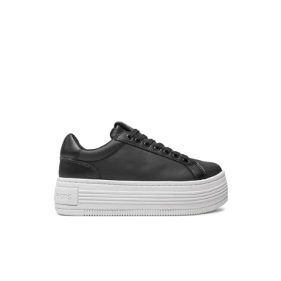 Image of Calvin Klein Jeans Women&#039;s Bold Platf Low Oh Mg LTH Yw0yw01589 Sneakers, Black Bright White, 6.5 UK