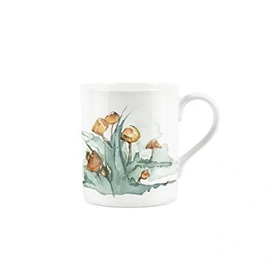 Image of Purely Home Watercolour Painted Mushrooms Mug Small Fine Bone China White Garden Coffee/Tea Present Gift Rhiannon Chauncey Designs