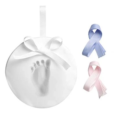 Image of Pearhead Babyprints Baby Handprint or Footprint No Bake Keepsake Ornament, Excellent Mothers Day, Christening Baptism Gift, Gift For New Mum, 50020