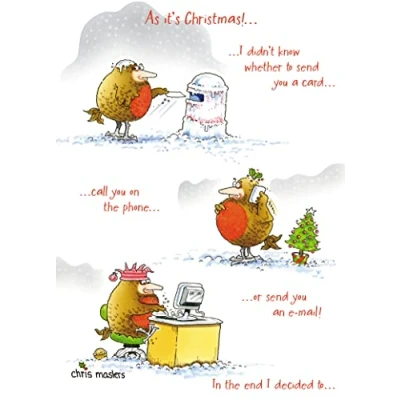 Image of Birdwit Have A Little Twitter Funny Christmas Greeting Card Humour Xmas Cards BWHX0003