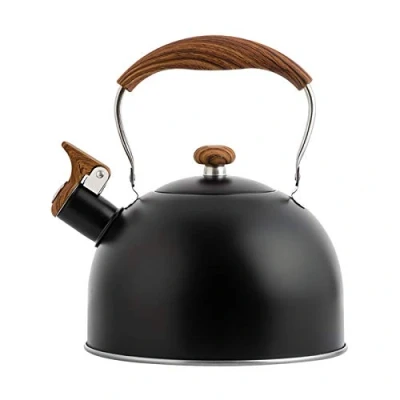 Image of sadfd 2.5L Whistle Kettle Stainless Steel Stove Top Whistling Kettle, Kitchen Teapot With Wood Handle And Tall Whistle, For Gas Induction Cooker