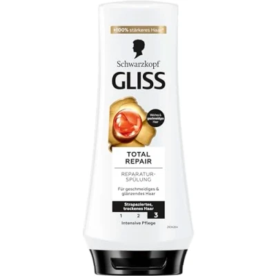 Image of Gliss Total Repair Conditioner (200 ml), with Keratin Repairs Dry, Damaged Hair, for up to 90% Less Hair Breakage