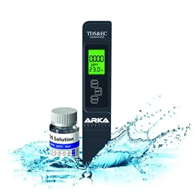 Image of ARKA Aquatics myAqua TDS/EC Meter Including Calibration Solution Quickly and Safely Measures The Anti Dissolved Substances TDS, Electrical Capacity EC &amp; Temperature of Water