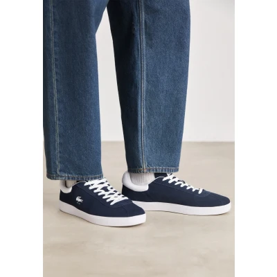 Image of Lacoste Baseshot Trainers, Men&#039;s, Size: 7, Navy/white leather and imitation