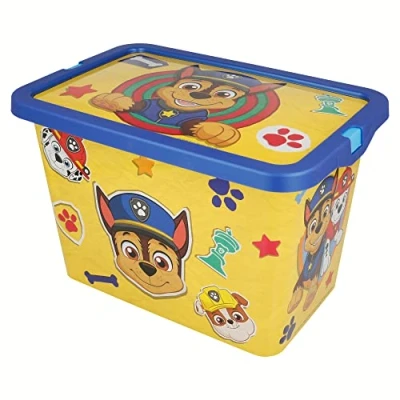 Image of Stor Paw Patrol Storage Box Container with Click Lock Lid, For Kids, Bedroom, Playroom, Toys, BPA Free (7 Litre)