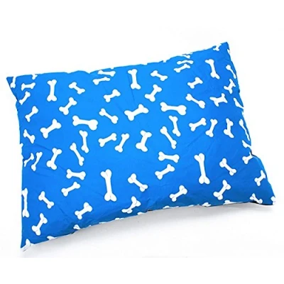 Image of AmigoZone Large Pet Dog Bed Zipped Removable &amp; Washable Cushion Complete (Large Cover Only, Blue Bone)