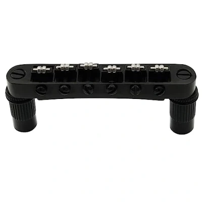 Image of Musiclily Pro Tune O Matic Guitar Bridge Roller Saddles Set for Les Paul LP SG Electric Guitar, Black