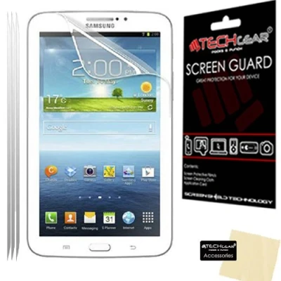 Image of TECHGEAR [Pack of 3] Screen Protectors for Samsung Galaxy Tab 3 7.0 Inch SM T210 T211 T215 (P3200 P3210) Clear Lcd With Cleaning Cloth &amp; Application Card