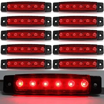 Image of Biqing 10pcs LED Side Marker Lights Position Indicators Red 12V Waterproof Lamps for Truck Trailer Lorry Cab Bus Boat Tractor Motorhome