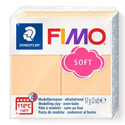 Image of STAEDTLER 8020 405 FIMO Soft Oven Hardening Polymer Modelling Clay Pastel Peach (1 x 57g Block)