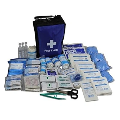 Image of 195 Piece Ultimate Comprehensive First Aid Kit in Blue Bag Suitable for Most Medical Emergencies