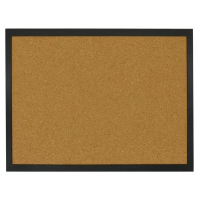 Image of OWLKELA 40 x 30 1.4 cm pin board with black wooden frame, cork board, memo mounting material and pressure pins included, frame