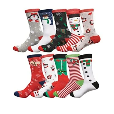 Image of 3x Pairs of Ladies Novelty Fun Christmas Socks / UK 4 8 Eur 37 42 **Fantastic Gift Idea**