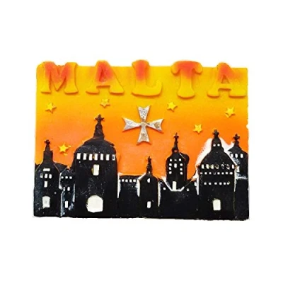 Image of Malta 3D Refrigerator Magnet Famous Tourist Souvenirs, Resin Sticker Fridge Magnet,Home and Kitchen Decoration