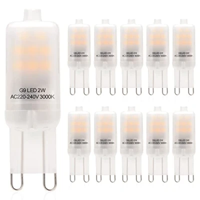 Image of Eco.Luma 2W G9 LED Bulbs Non Dimmable 3000K Warm White, Replace 20W Halogen Bulb, AC 220 240V Lamps, Bi Pin Base Light, 360 Beam Angle, Pack of 10