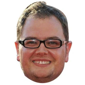 Image of FoxyPrinting Alan Carr Celebrity Cardboard Party Face Mask Fancy Dress