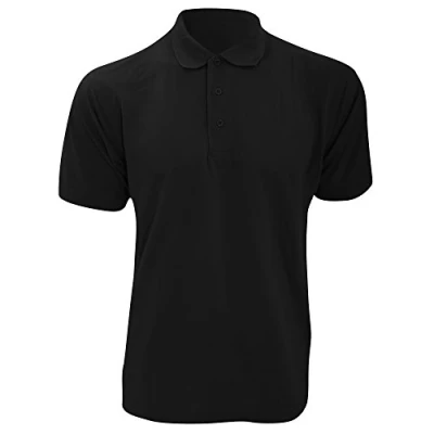 Image of Kustom Kit Mens Short Sleeve Polo Shirts, Black, X Large. KK403