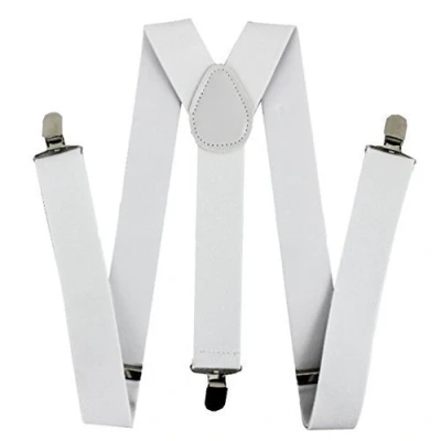 Image of BRACES ADJUSTABLE TROUSER SUSPENDERS UNISEX FANCY DRESS(WHITE)