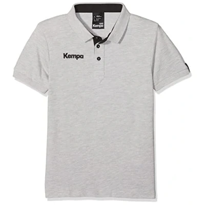 Image of Kempa Men Prime Polo Shirt Men&#039;s Grey Mélange/Black, S