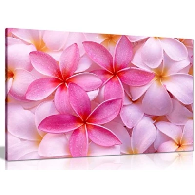Image of Spring Flowers Pink Purple Canvas Wall Art Picture Print (24x16in)