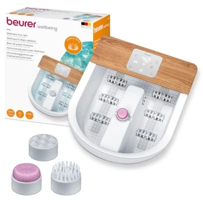 Image of Beurer FB65UK Wellness Foot Spa Powerful 8 Level Water Heater Footbath with Premium Touch Screen 3 Pedicure Attachments Relaxing Bubble andVibration Massage Ambient Lighting 6 Light Effects