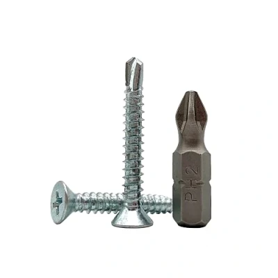 Image of (Pack of 100 pcs) DIN 7504 P Zinc Plated Steel 4.2 x 32 mm Screws, Self Drilling Sheet Metal Screw, (PH) Phillips Countersunk Head, Tapping (100, mm)