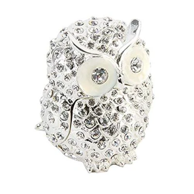 Image of Crystal Owl Trinket Box Ornament Treasured Trinkets