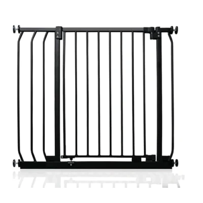 Image of Safetots Elite Pressure Safety Gate, 80cm 89cm, Matt Black, Fit Stair Baby Gate for Doors Hallways and Spaces, Barrier, Easy Installation