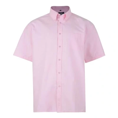 Image of KAM Men&#039;s Short Sleeve Shirts Plus Size Half Shirt with Pocket Casual Big &amp; Tall for Men, Pink Colour, 6XL