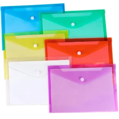 Image of 12pcs a5 Plastic Wallet Folder Document Wallets Envelopes with Popper