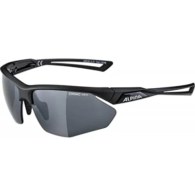 Image of ALPINA Unisex Adult, NYLOS HR sports glasses, black, One Size