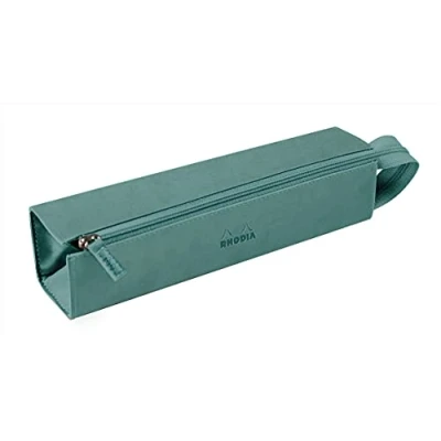Image of RHODIA 319034C pencil case Rhodiarama Eau 23x5x5 cm Flat opening for use as a Faux leather Storage pens, pencils, markers, small supplies