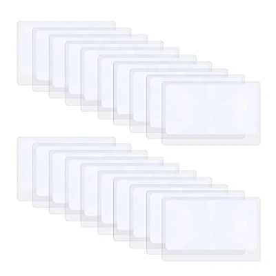 Image of Molain 20 Pcs 3X Pocket Magnifier Fresnel Lens Lenses Credit Card Wallet Magnifying Jewelry Loupe Reading Aid Helper(20Pcs Magnifier)