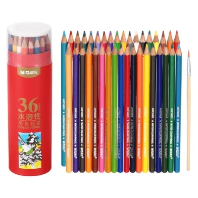 Image of M&amp;G 36 Colors Colored Pencils Set, 36pcs Drawing Color Pencil Water Soluble Art Supplies for Beginner Adult Coloring Book Gifts with Painting Brush