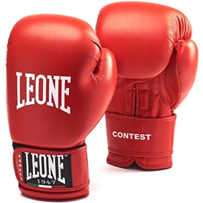 Image of LEONE 1947, Boxing Gloves Contest, Unisex Adult, Red, 10 OZ, GN010