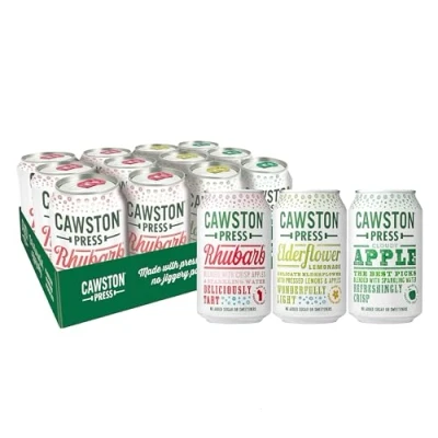 Image of Cawston Press Variety Pack Cans/Mixed Case Fizzy Drink Blended with Sparkling Water and Pressed Apple Juice (330ml x 12 cans) Gluten Free Vegan No Added Sugar