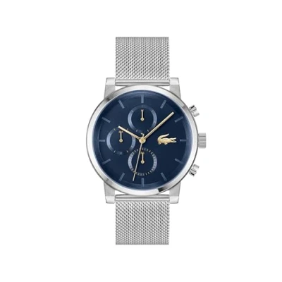 Image of Lacoste Replay Watch silvercoloured/blue, Men&#039;s, Size: ONE, Silver/coloured/blue