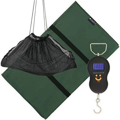 Image of DNA Leisure Carp Fishing Care Unhooking Mat Set With Weighing Sling And Black LCD Digital Scale