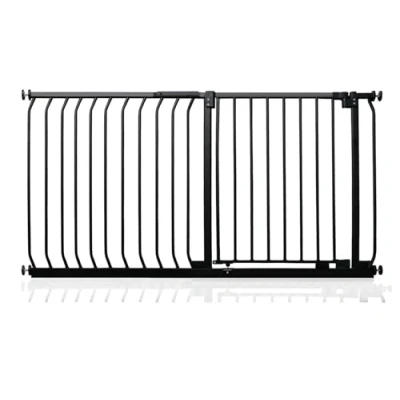 Image of Safetots Elite Pressure Safety Gate, 134cm 143cm, Matt Black, Fit Stair Baby Gate for Doors Hallways and Spaces, Barrier, Easy Installation