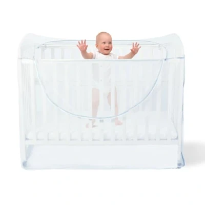 Image of Orzbow Universal Mosquito Net for Cot Bed,Breathable Cat Co Sleeper Crib with Zipper,Easy Access,Quick Installation,Protects from Baby Climbing Out and Cats or Insects In (White)