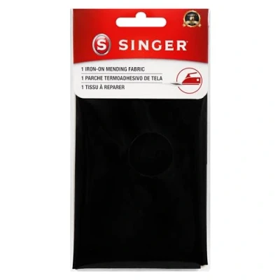 Image of SINGER Iron On Mending Fabric Black 7in x 16in