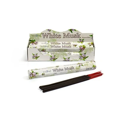Image of STAMFORD INC. 37109 White Musk Incense Sticks, 20 Sticks x 6 Packs