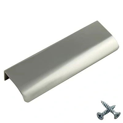 Image of M4TEC Bar Kitchen Cabinet Door Handles Cupboards Drawers Bedroom Furniture Concealed Finger Edge Pull Handle Chrome. VD3 Series: 448 mm