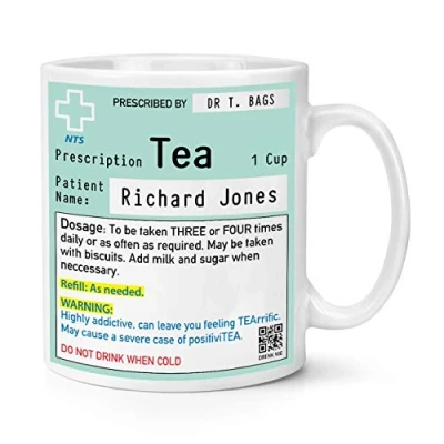 Image of Gift Base Personalised Name Tea Prescription 10oz Mug Cup