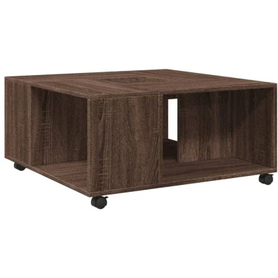 Image of vidaXL Coffee Table Brown Oak 80x80x40 cm Engineered Wood