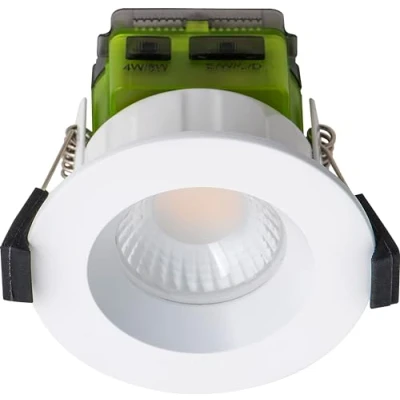 Image of Luceco FType Regressed Mk2 Power Change and 4Colour 2700K, 3000K, 4000K, 6000K Colour Temperature Downlight, 4W/6W, IP65 Rated, White
