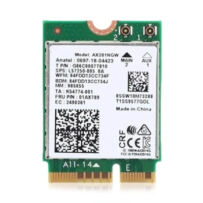 Image of HighZer0 Electronics AX201 WiFi 6 Card Dual Band Wi Fi 2.4 Gbps CNVio2 M.2 for PC Supports Bluetooth 5.2 Requires Intel 10th+ Gen CPU with Windows 10+ or Linux AX201NGW (AX201)