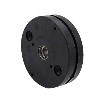 Image of Black Round Roller Shutter Winch End of Run 6 Sided Inlet 7 mm Square Female Outlet Diameter 8 Steel Pulley Mechanism for Shutters and Crank Drive