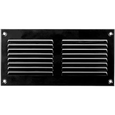 Image of 8&quot; x 4&quot; Inch / 200 100 mm Black Air Vent Cover Steel Return Grilles for Ceiling and Sidewall HVAC with Insect Protection Screen (7.87 3.93 inch, Black)